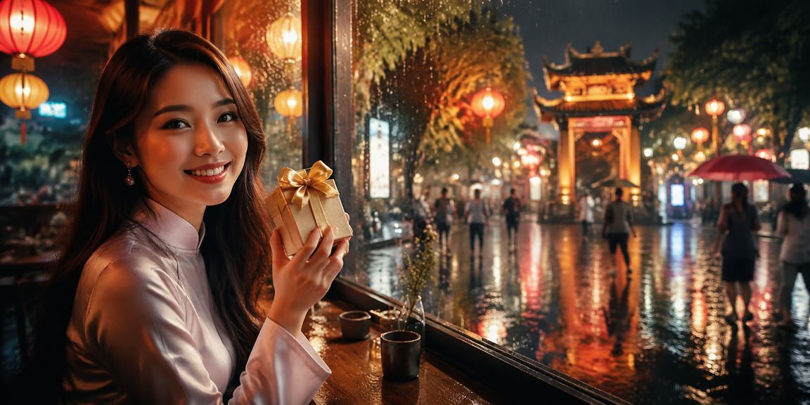 Không gian cà phê Hà Nội hiện đại với người chơi đang truy cập tài khoản cá cược trực tuyến